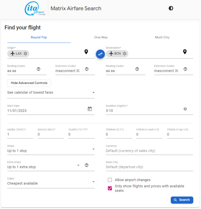 American: Los Angeles – Barcelona, Spain.  $516 (Basic Economy) / $686 (Regular Economy). Roundtrip, including all Taxes